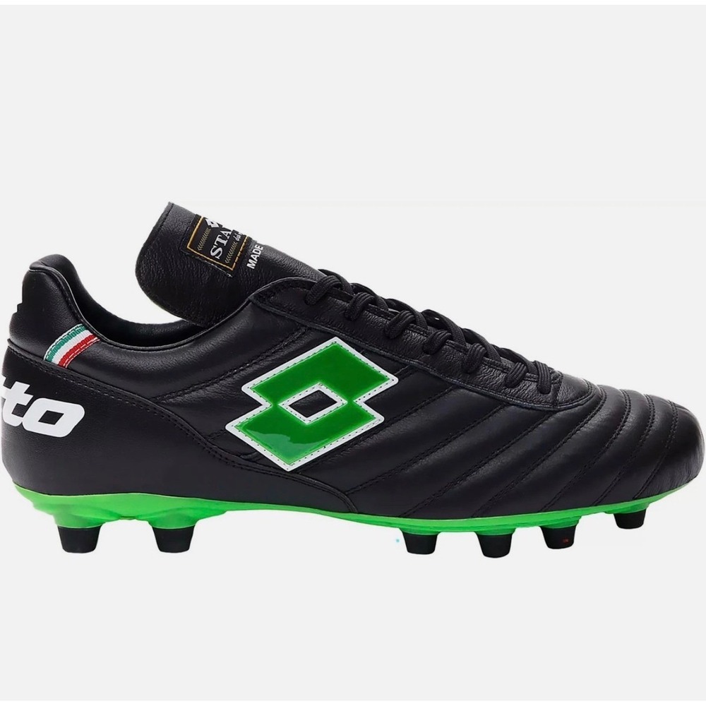 Lotto Stadio OG II FG Soccer Cleats Black Spring Green Mens Size 11.5 NWB No Lid